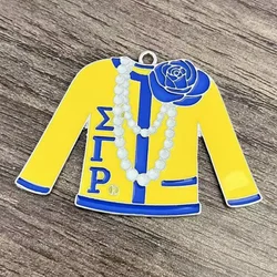 SIGMA GAMMA RHO Yellow Blue Sweater Sorority charm