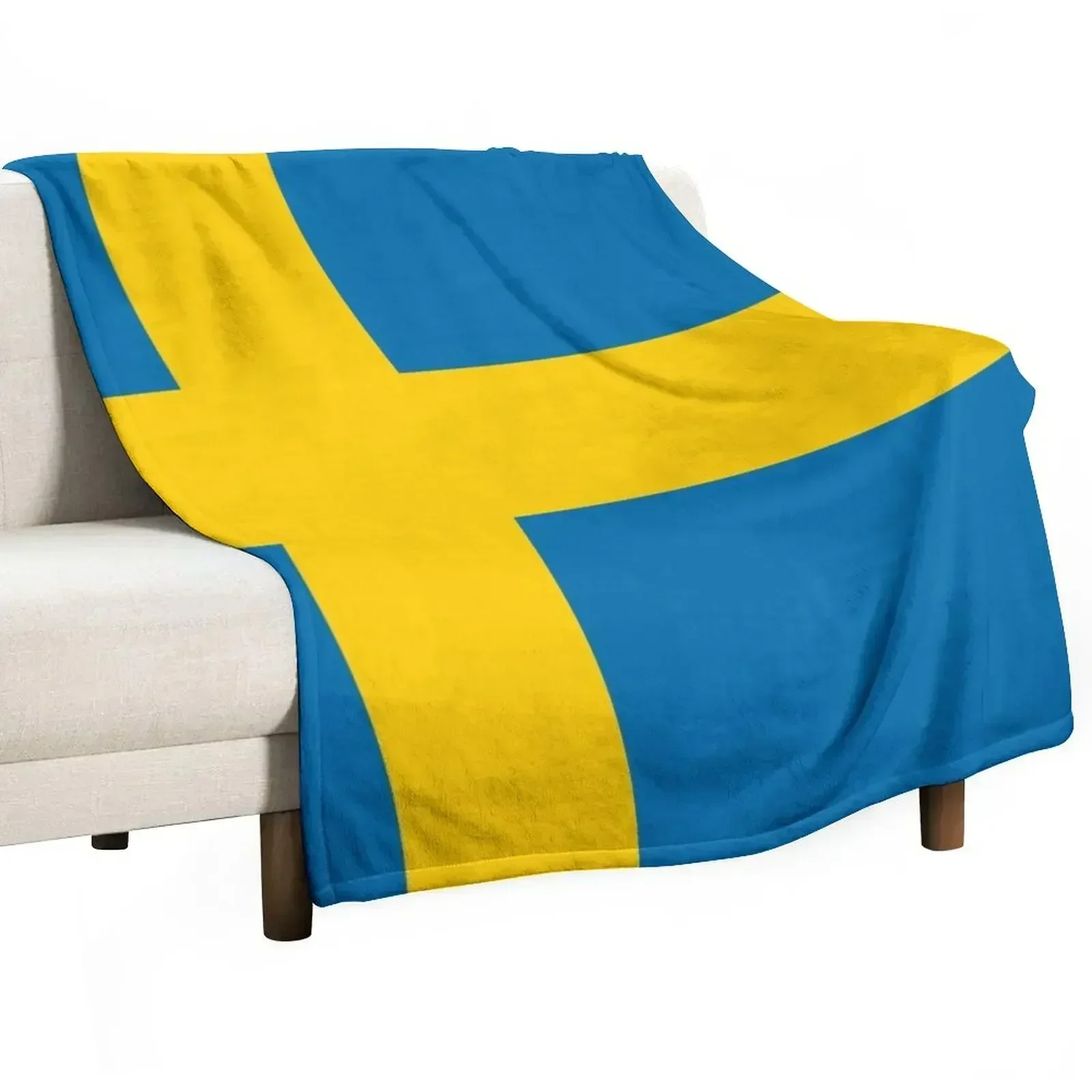 Swedish Flag of Sweden Throw Blanket funny gift Soft Plaid Winter beds Bed Cute Luxury Throw Blankets