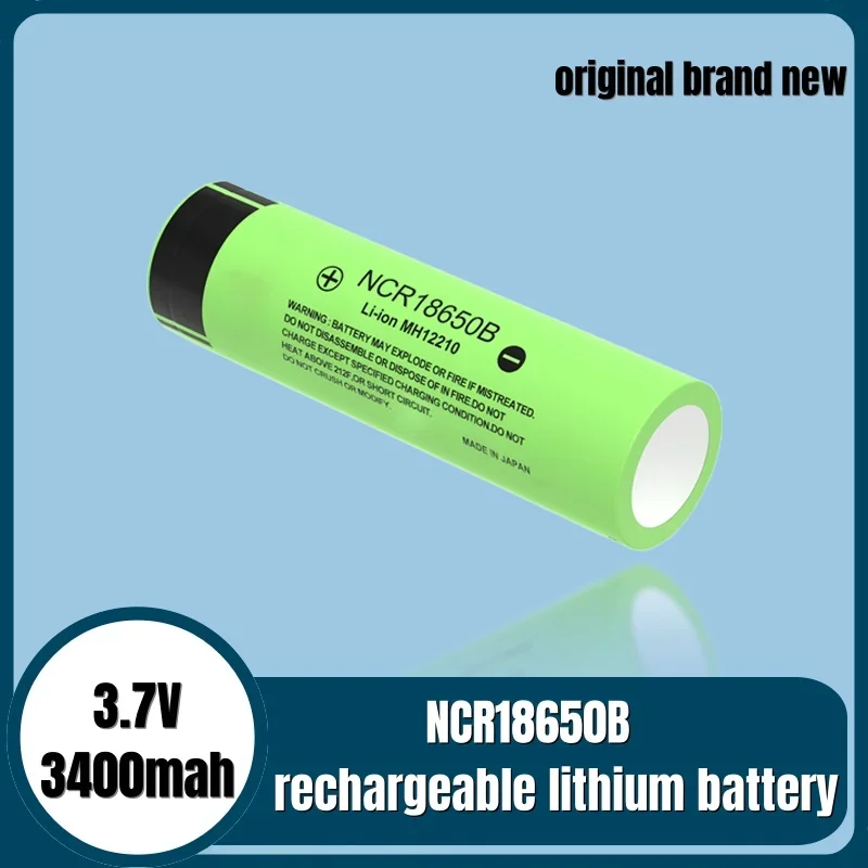 2025 New Original NCR18650B 3.7v 3400mAh 18650 Lithium Battery Real Capacity 4.2v Flashlight Energy Storage Battery