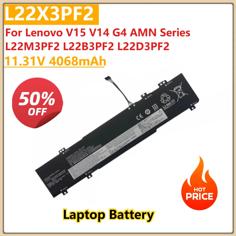 

Для Lenovo V15 V14 G4 AMN серии L22M3PF2 L22B3PF2 L22D3PF2 новая сменная батарея для ноутбука 11,31 В 4068 мАч L22X3PF2