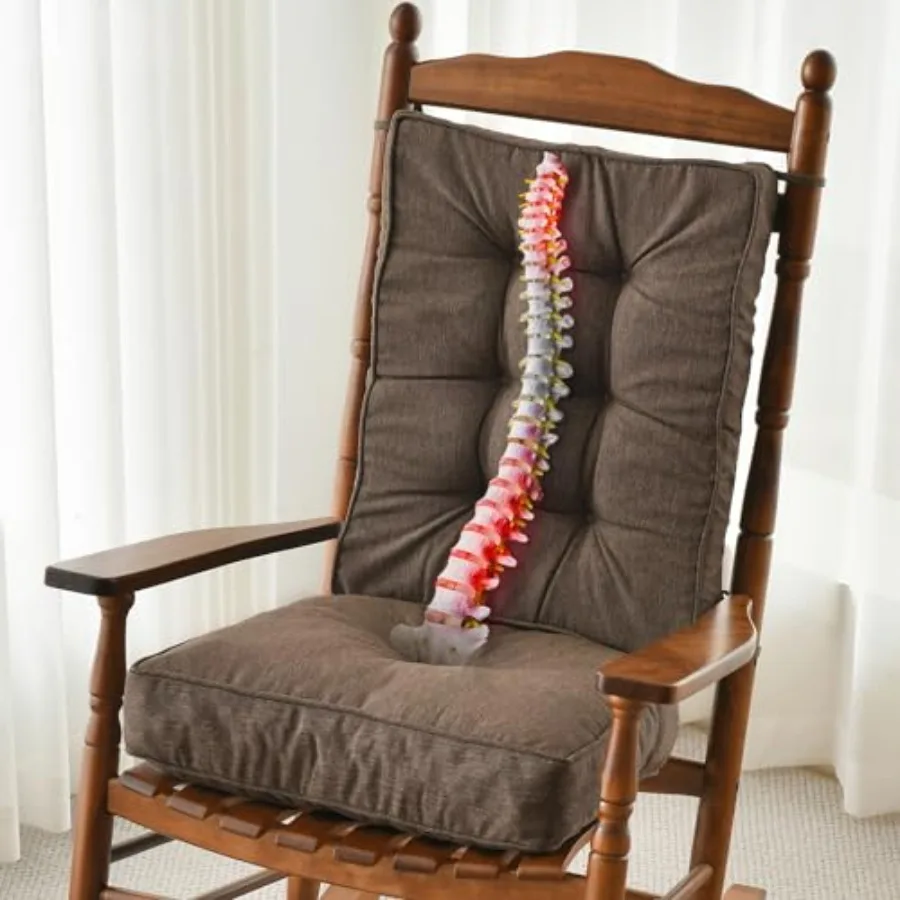 

Memory Foam Non Slip Rocking Chair Cushion FadeShield Water Resistant Thicken Durable Tufted Pads Set of Seat and Back Cushion