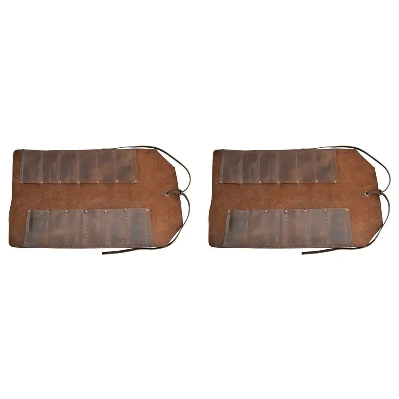 

YLS-2X Leather Big Tool Roll Up Bag (12 Slots),Portable Carry On Pouch,Workshop Storage,Woodworking Tools Organizer,Handmade