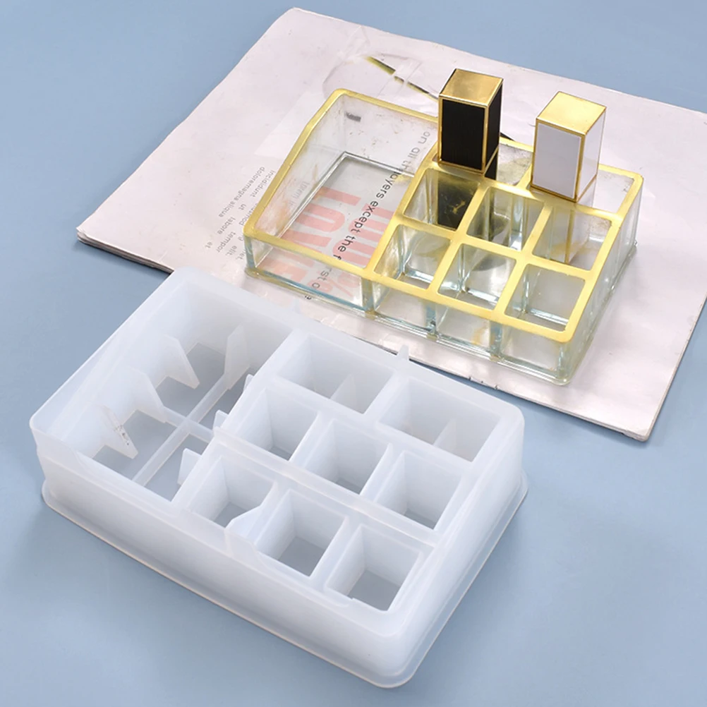 

DIY Flexible Silicone Mold High Transparency Lipstick Storage Box Mold Epoxy Resin Craft Handicraft Tool DIY Molds