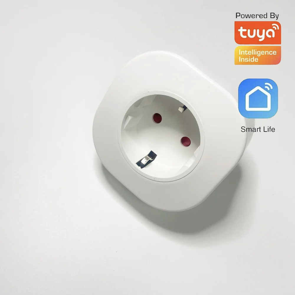 

1Pcs 100-240Vac 10A Wireless Remote Control EU Power Plug 2.4G WIFI Tuya Intelligent Smart Life Socket Support Alexa