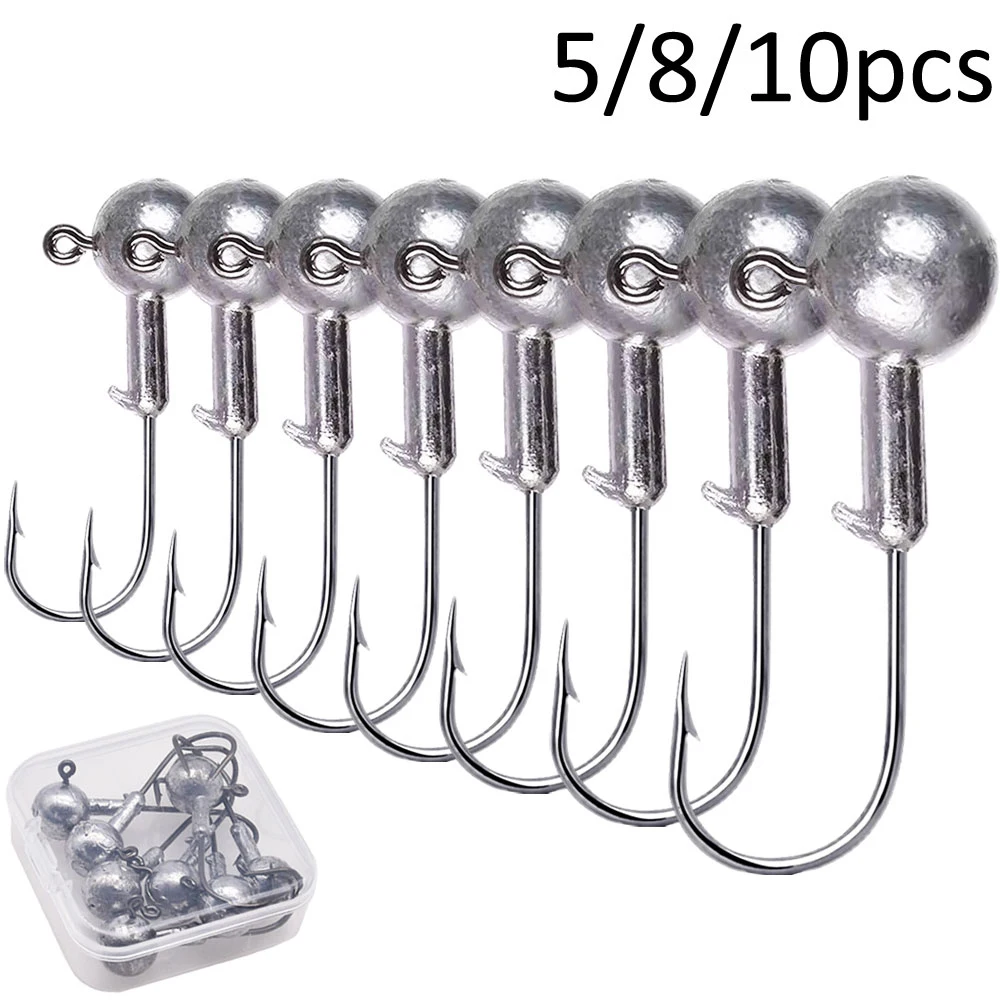 Zestaw przynęt Lurestiker Box 1g 2g 3g 4g 8g 10g 12g 14g 18g 20g 25g 28g, główka jigowa typu crank do połowu miękkich przynęt, robaków i innych przynęt. — 2