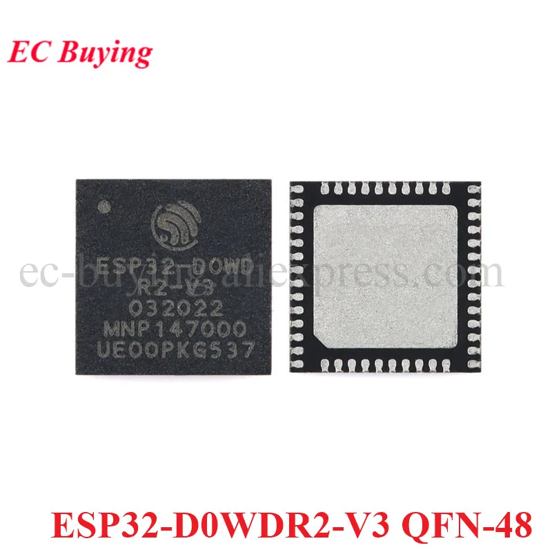 ESP32-D0WDR2-V3 QFN-48 2MB P-SRAM ESP32 2.4GHz WiFi Bluetooth-compatible BLE 5.0 Dual Core 32-bit MCU Wireless Chip IC Original