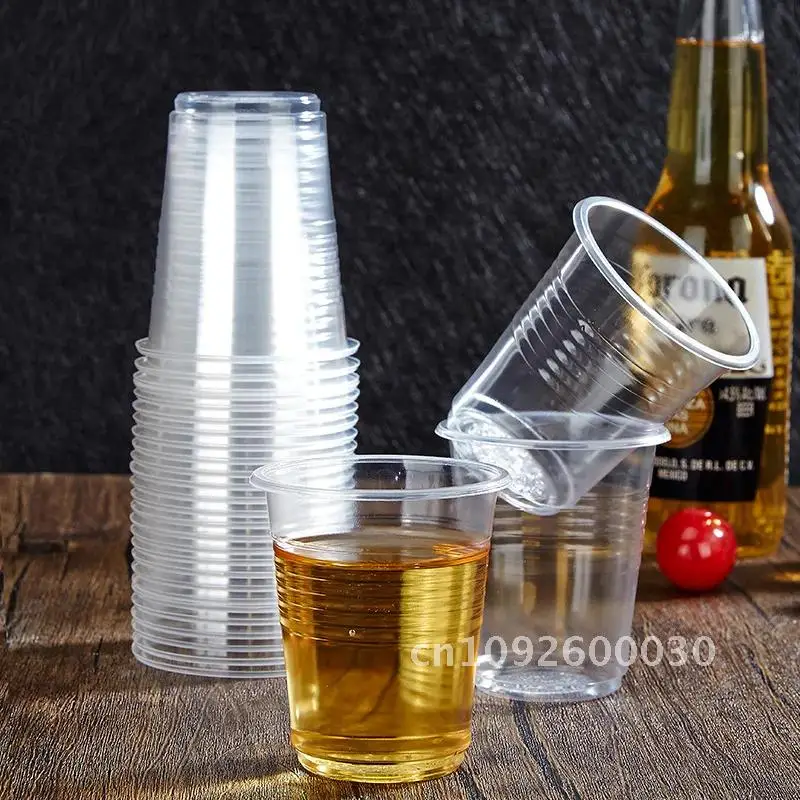 

100 Party New Disposable clear plastic cup pcs picnic Tasting Birthday 250ml Kitchen Tableware outdoor