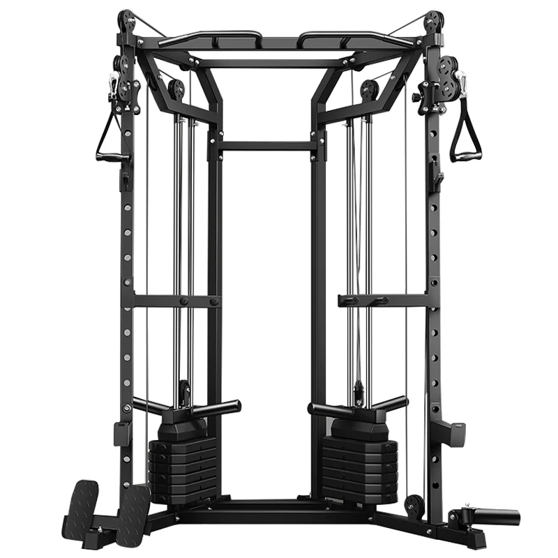 #￥Heavy Duty Functional Trainer Dual Weight Stack Cable Crossover Station Compact Home Fitness Workout Machine