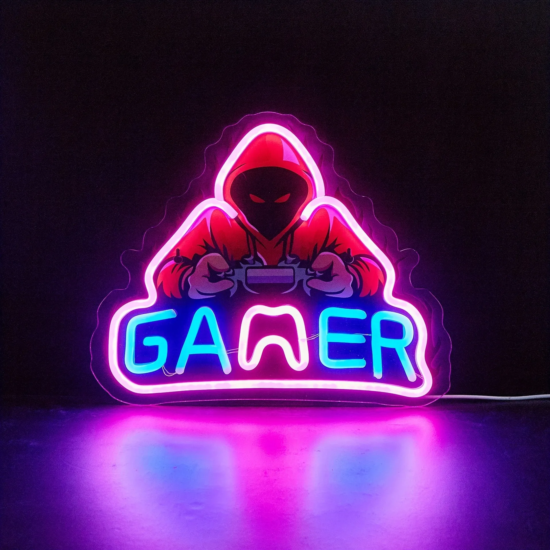 Imagem -02 - Luz de Sinal Neon para Sala de Jogos Decoração de Parede para Festa no Quarto Man Cave Usb Power With Hanging Line Sinais Neon Gamer Neons