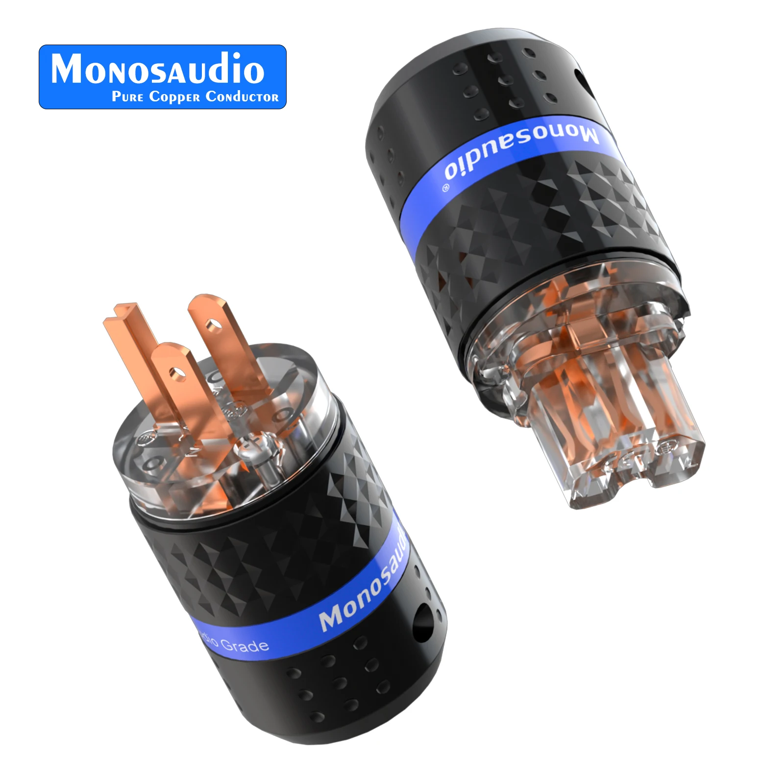 Monosaudio M103/F103 99.998% 99.998% Pure Copper US Version Power Plug Audio Power Connector IEC320 C13 Connector Plug