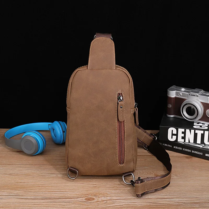 Portable Chest Sling Crossbody Pack Multi‑Compartment Zipper Closure Shoulder Bag for Short Trip Hiking Outdoor Daily Commute