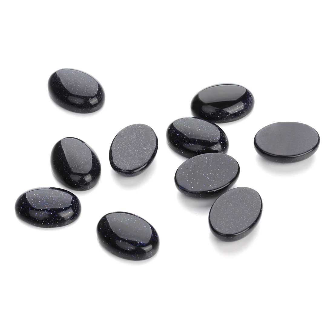 10pcs Natural Stone Blue Sandstone 10x14/13x18/18x25mm Oval Flatback Cabochon For DIY Jewelry Making Earrings Accessories