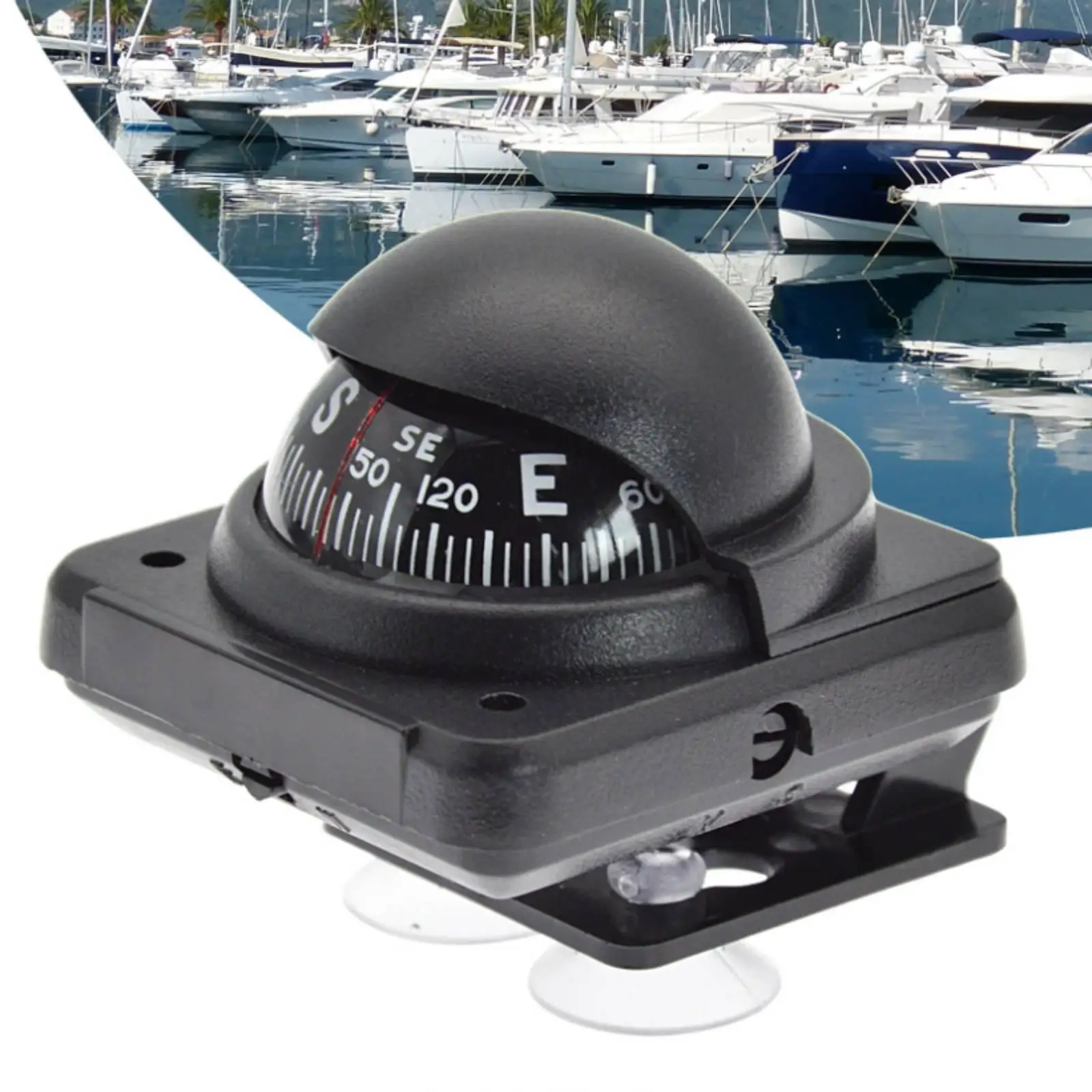 Vehicle Marine Compass ABS Magnetic Mount Car Dashboard Compass for Boat Vehicle Navigation and Sailing