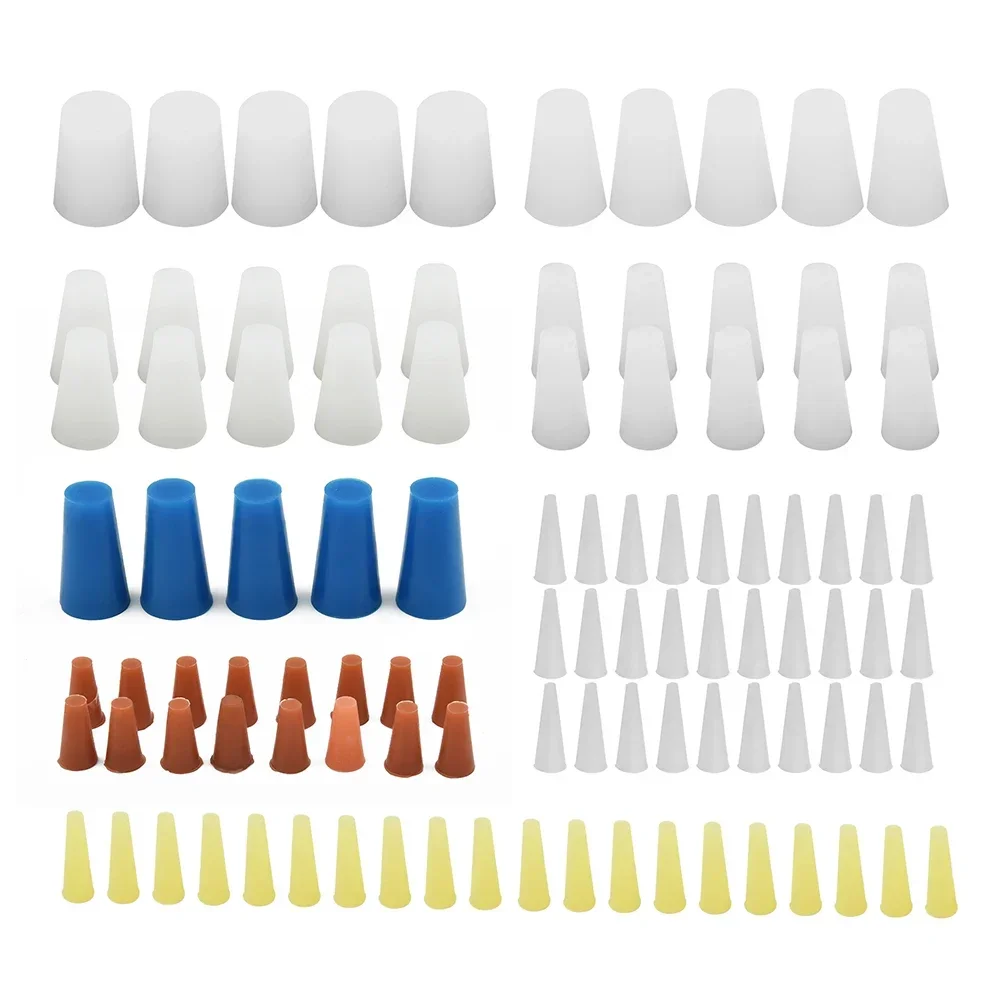 100Pcs High Temp Silicone Plug Masking Protective Tapered Plugs Powder Coating Painting Silicone Cone Plugs Assortment Kit