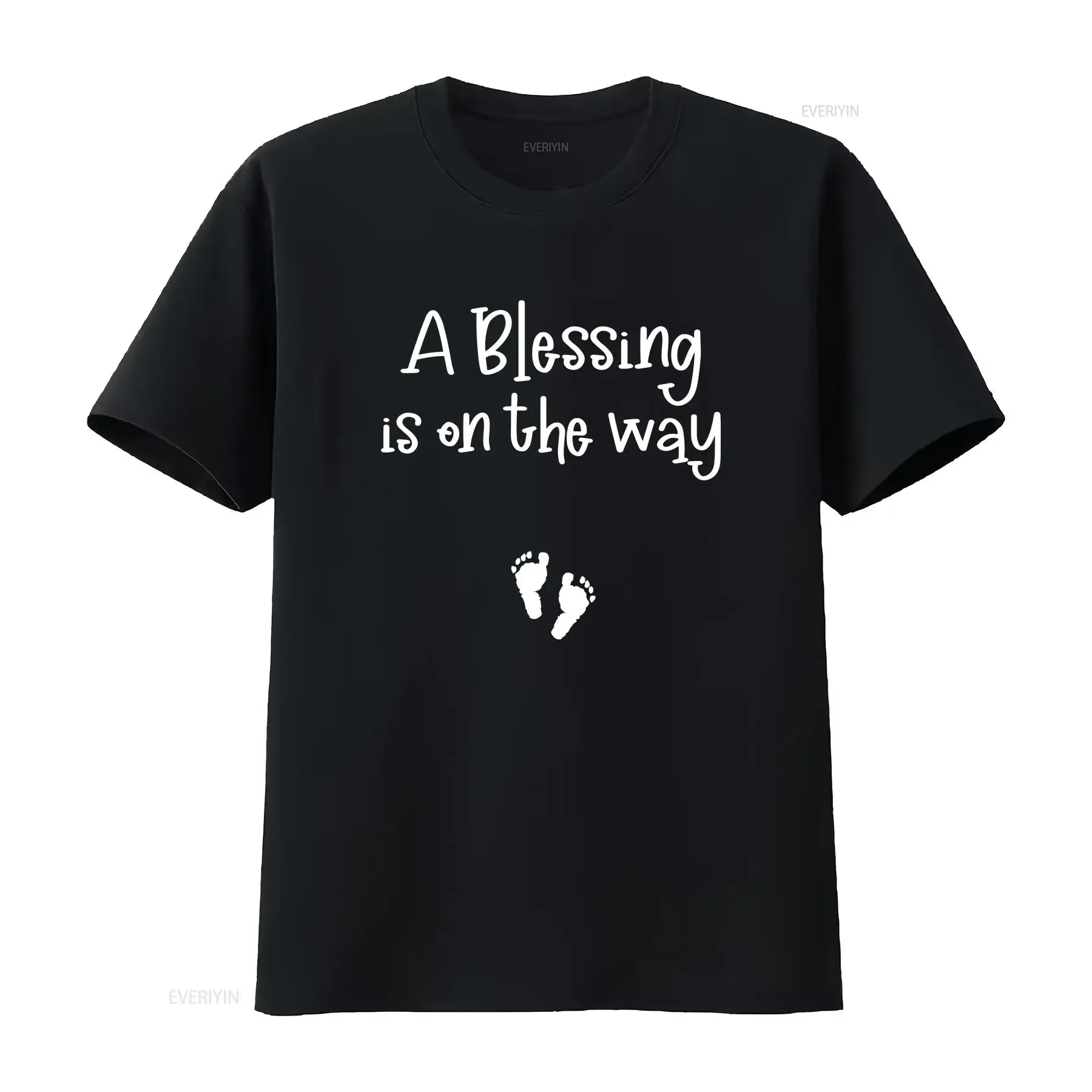 A blessing on the way T Shirt Maternity Funny Pregnancy Baby announcemenT vintage Washed graphic Breathable streetwear