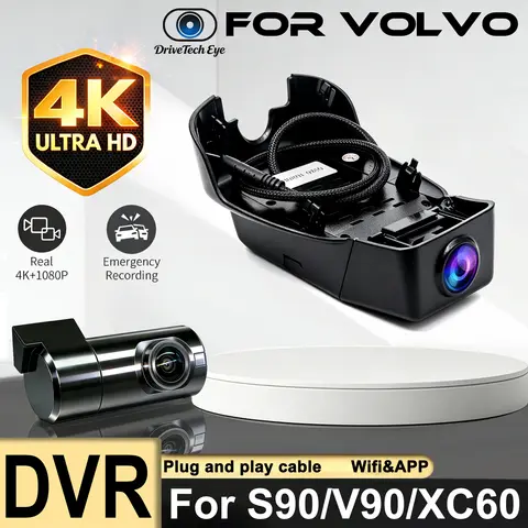 High Quality HD 4K 2160P Easy install Car Video Recorder Dash Cam Camera For Volvo XC60 S90 V90 V40 2018-2021 Wireless DashCam
