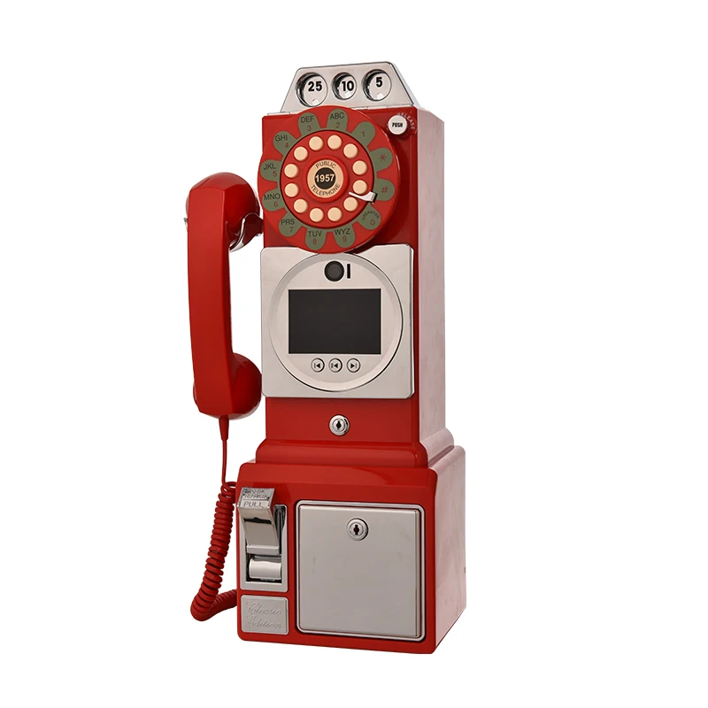 Bruiloftsfeest 32G audio video gastenboek telefoon Retro stijl retro telefooncel bericht opname video audio gastenboek telefoon