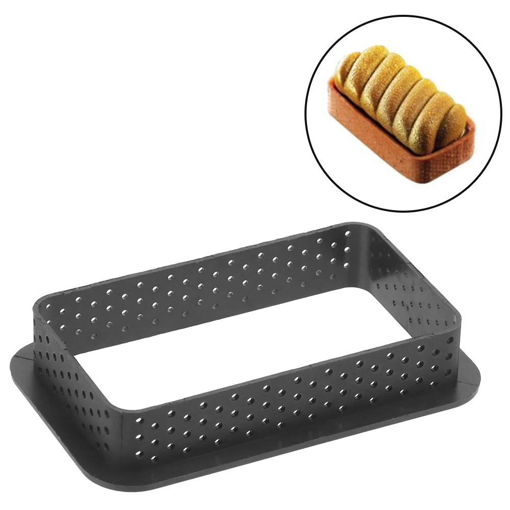 

1PCS Cake Mold Tart Ring Mold Baking Mould French Dessert Bakeware Cutter Round Heart Square Shape Perforated Mousse Circle