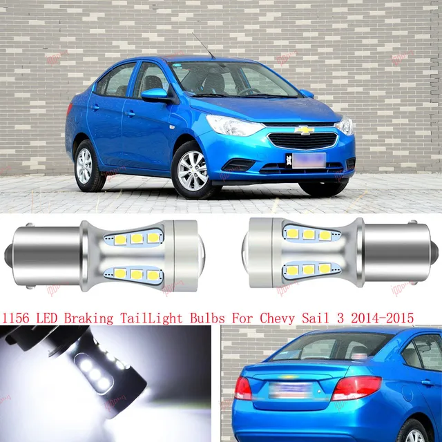2 sztuk wolne od błędów 1156 LED przystanek hamowania ogon lampa projektorowa żarówki dla Chevrolet Sail 3 2014-2015