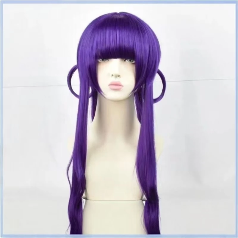 

Anime Aoi Akane Cosplay Wig Purple Long Sideburns Style Heat Resistant Synthetic Fiber Wig With Rose Net Halloween Party Wig