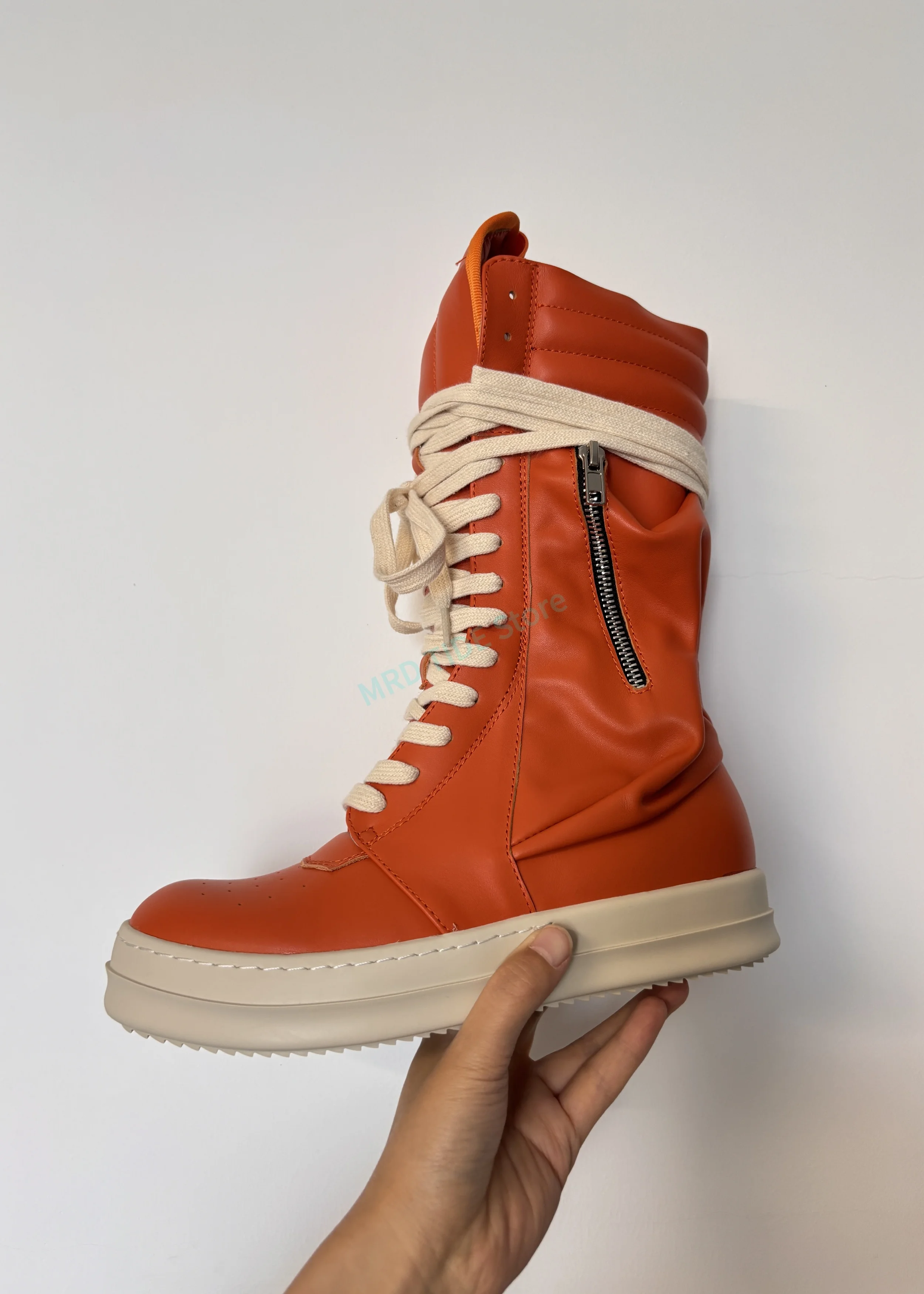 Brand Men Boots Genuine Leather Horsehair Pockets High To Ankle Man's Casual Shoes For Women Owens Vintage Luxury Designer Shoes - view 6