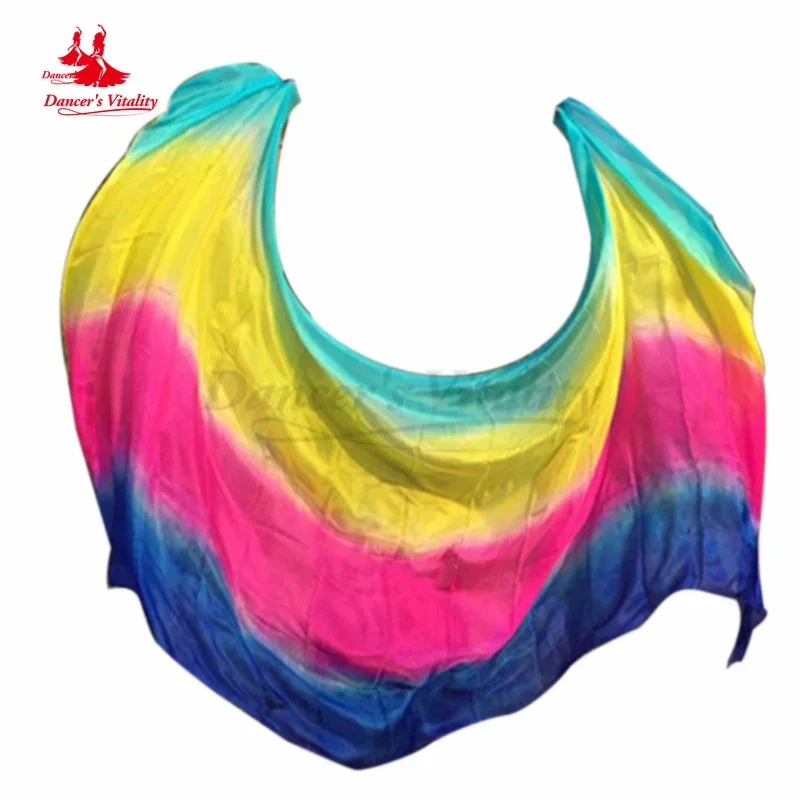 Belly Dance Props Veil Dyed 100% Pure Natural Silk Veils for Women Belly Dancing Professional Silk Veils