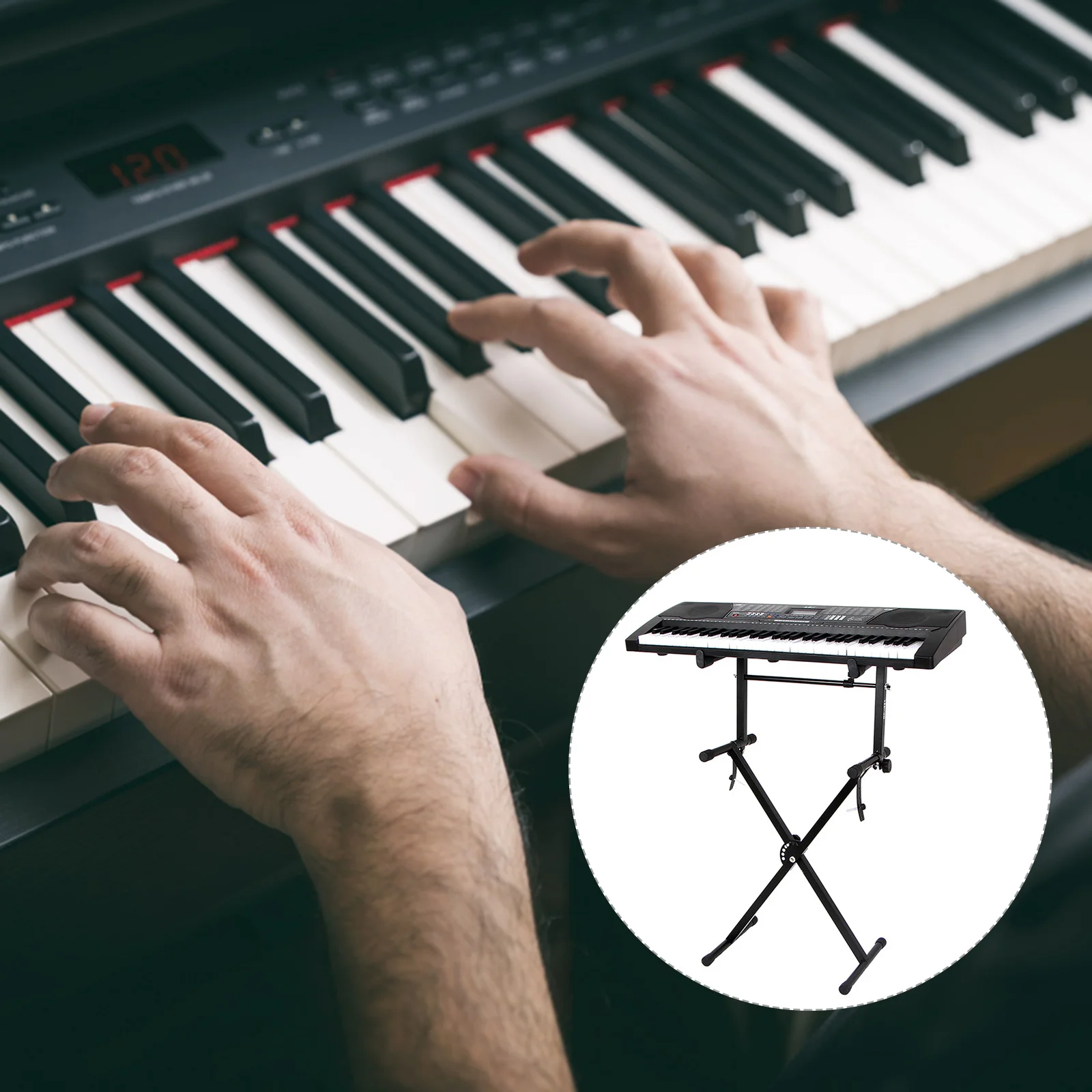 

1Set Practical Keyboard Holder Removable Storage Adjustable Electronic Piano Rack Durable Iron Stand for Digital Pianos