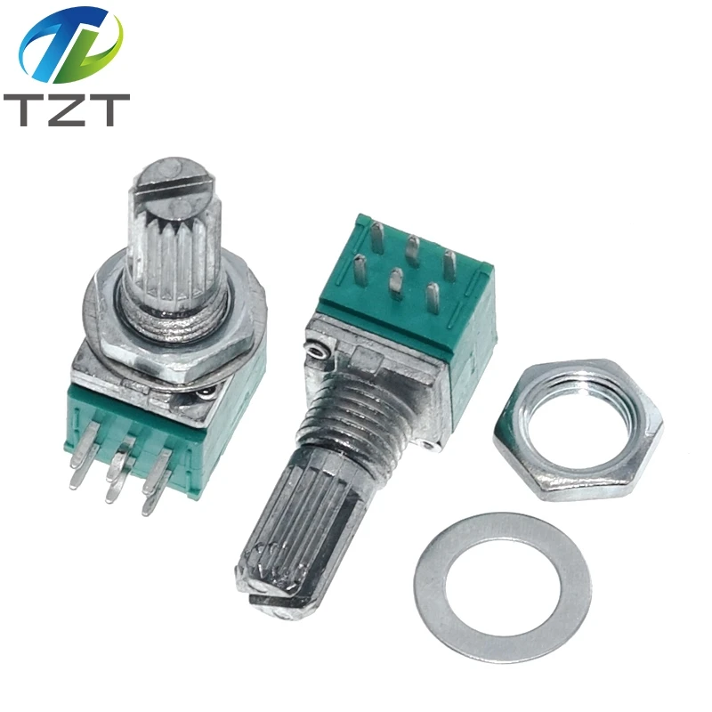 1PCS 6pins RK097N B5K B10K B20K B50K B100K B500K Audio Amplifier Sealed Potentiometer 15mm Shaft