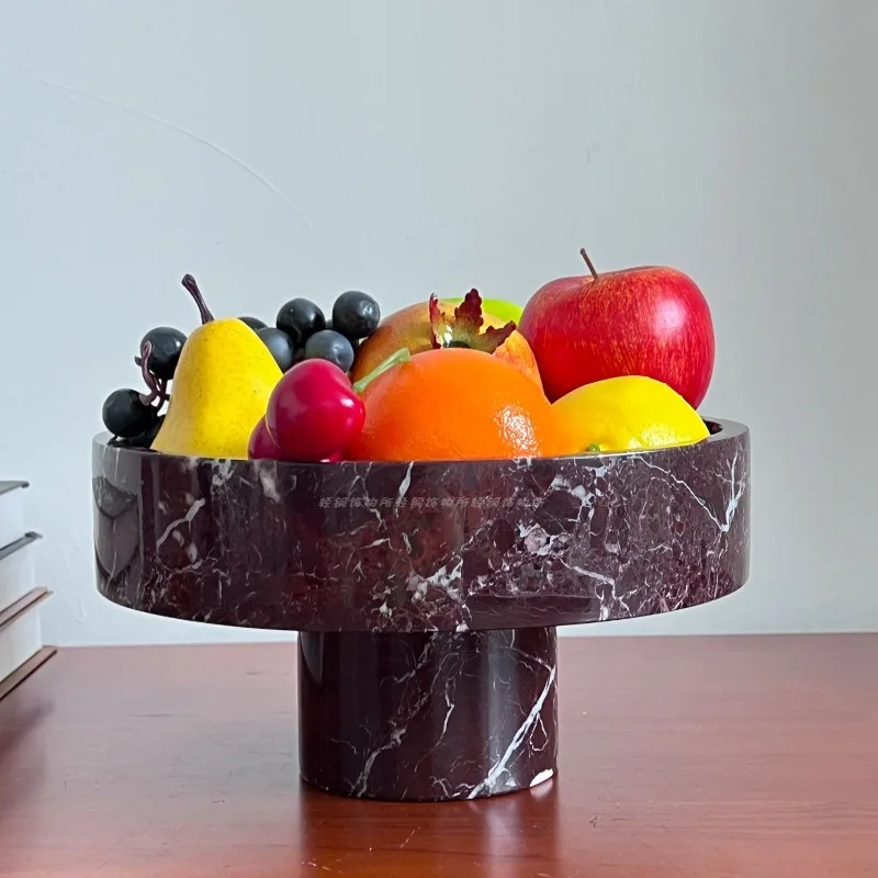 100% Natural Marble Fruit Bowl, French Luxury Style for Designer Villa & Model Room Decor