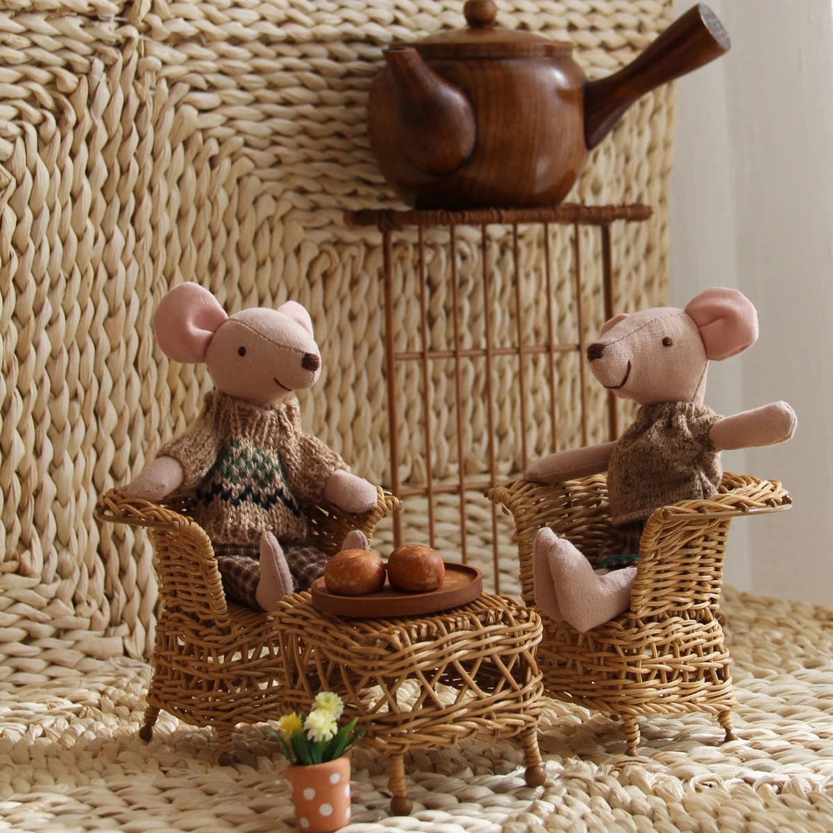 H-15 سنتيمتر اللعب منزل دمية مع للتغيير سترة الماوس مناسبة ل Bjd Ob11 Maileg بيت الدمية الملحقات مناسبة لهدايا عيد الأطفال هدايا عيد الميلاد