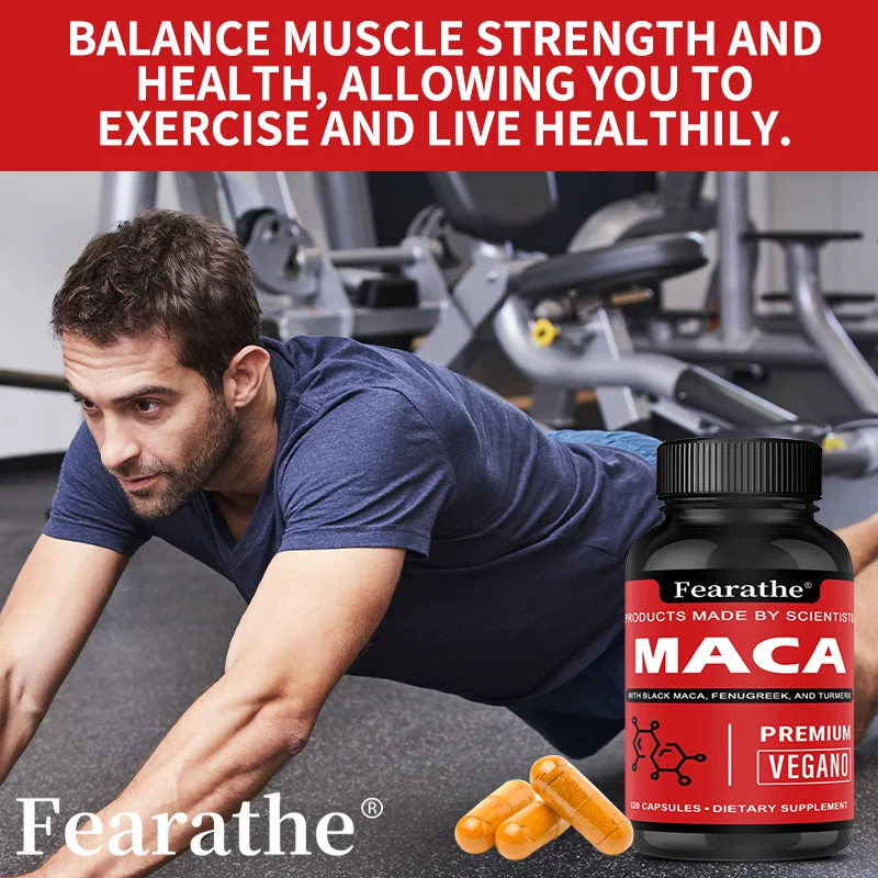 جذر الماكا الأسود العضوي من بيرو، يدعم الطاقة والقدرة على التحمل، معزز للطاقة الطبيعية، صحة متوازنة للرجال، 120 كبسولة