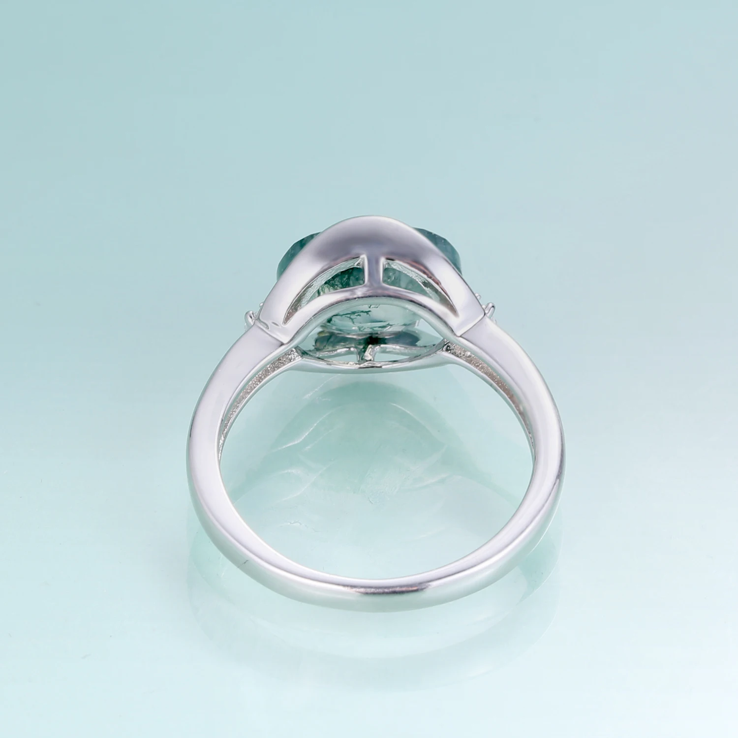 Gem\'s Beauty Original Design Moss Agate Ring 925 Sterling Silver Gemstone Ring Prong Setting Wedding Ring Luxury Fine Jewelry