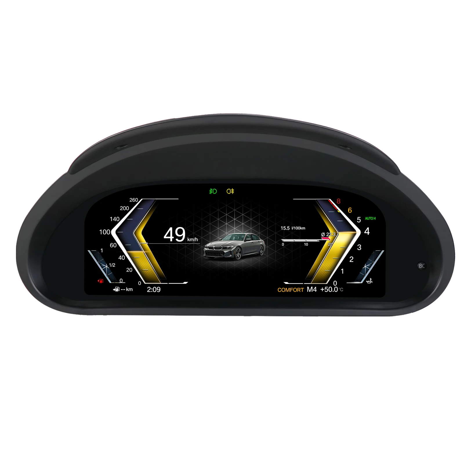 Hizpo 10,25 inch Auto LCD Digitale Dashboard Instrumentencluster voor BMW 3 Serie E46 1999-2004, Auto Radio Instrumentenpaneel Cockpit Cluster Instrumentenweergave Snelheidsmeter, Snelheidsmeter Gauge