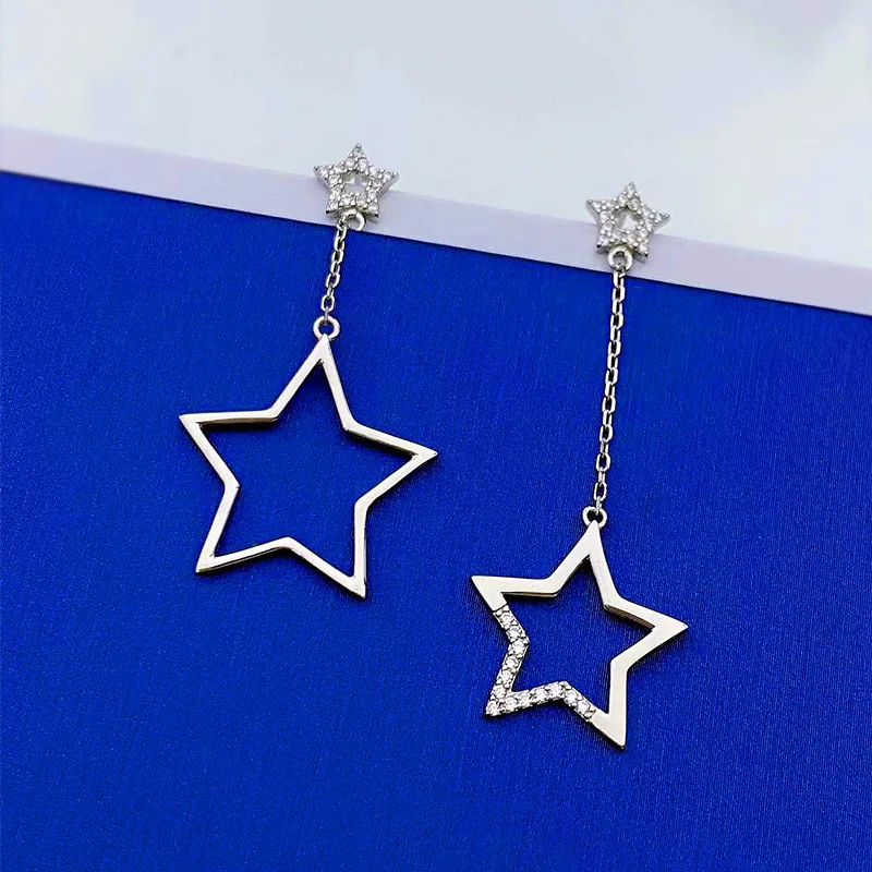 

Stud Earrings Women Fashion Tassel S925 Sterling Silver Simple Star Long Earrings Earrings Temperament Earrings Jewelry Women