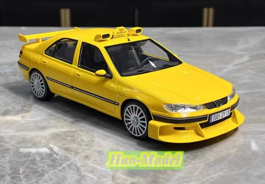 VEHICLE Art 1:18 For Peugeot 406 TAXI Resin Diecast Car Model Toys Boys Birthday Gifts Hobby Display Collection Ornaments Yellow