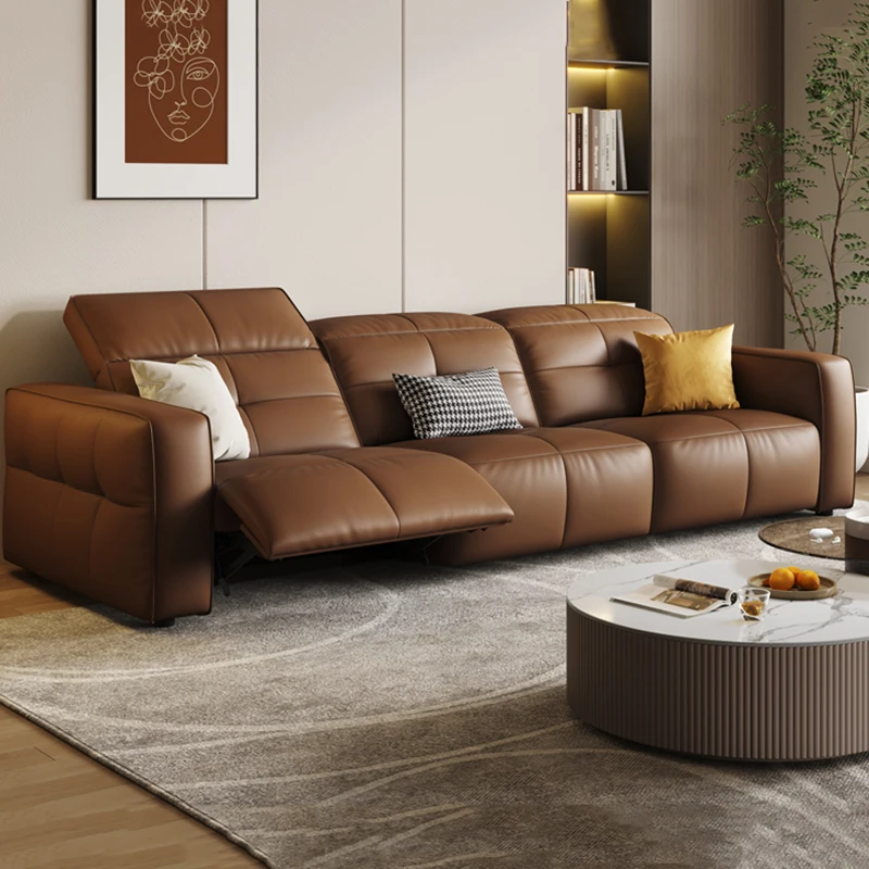 

Electric Leather Waterproof Couches Modern Comfortable Lounge Living Room Sofas Puffs Italian Designer Schlafsofa Home Furniture