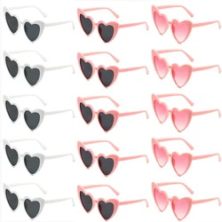 Fashion Pink White Heart Shaped Sunglasses Women Girls Bachelorette Party Glasses Bridesmaid Gift Glasses