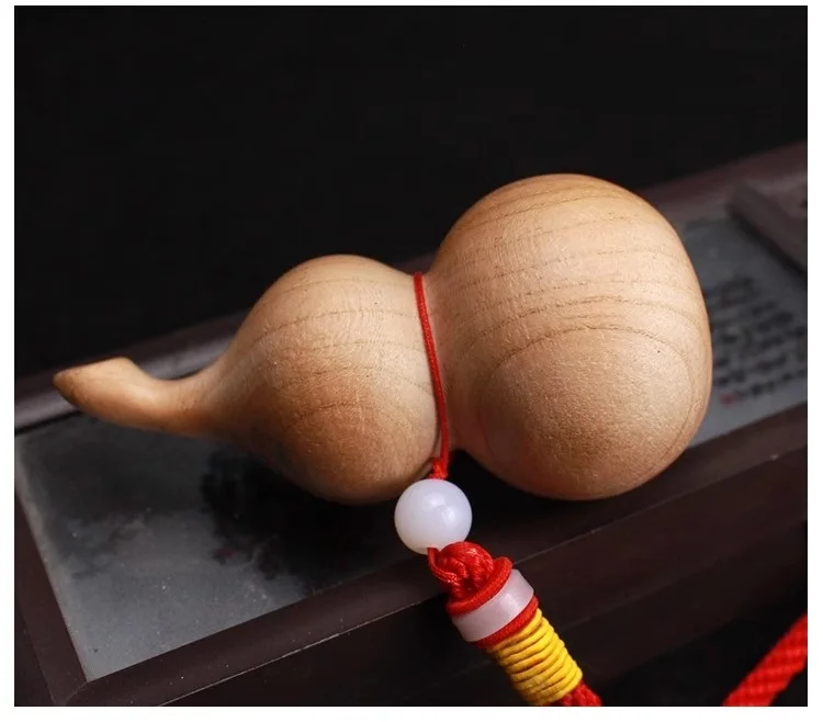 Peach Wood Gourd Pendant Solid Wood Safe Housewarming Feng Shui Pure Natural Solid Unpainted