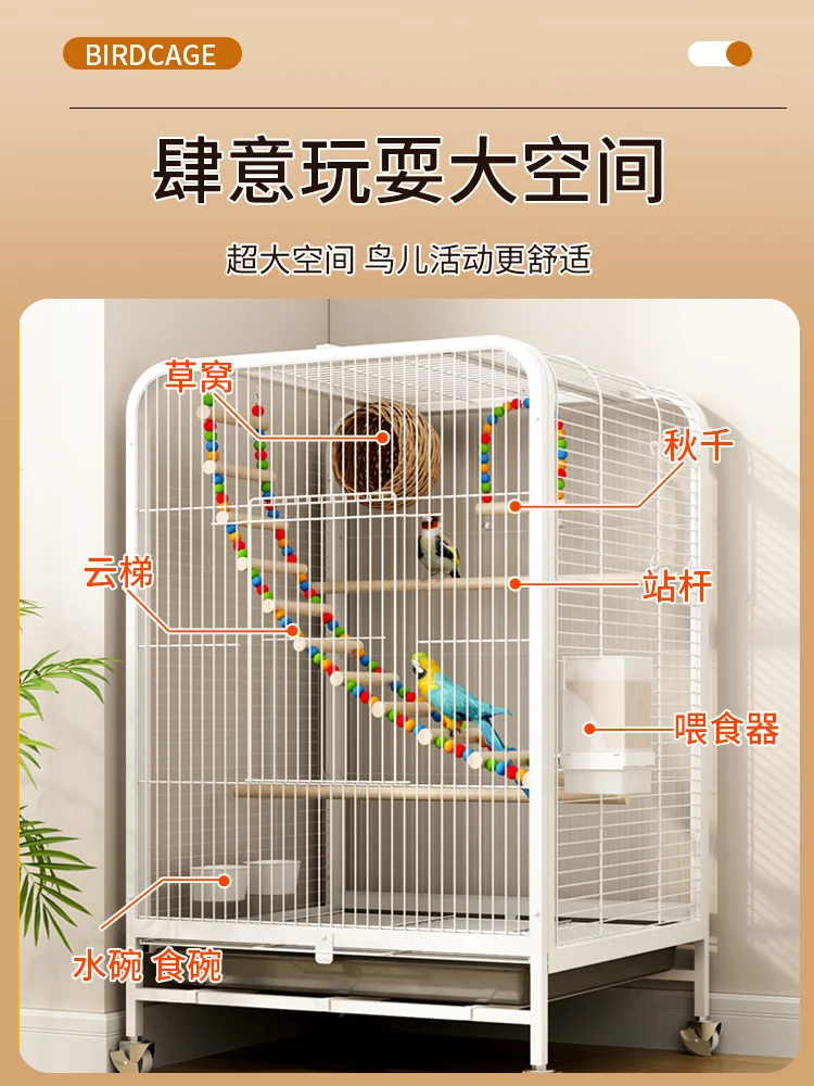 Vogelkäfig für Zuhause, großes Wellensittich, Luxusvilla