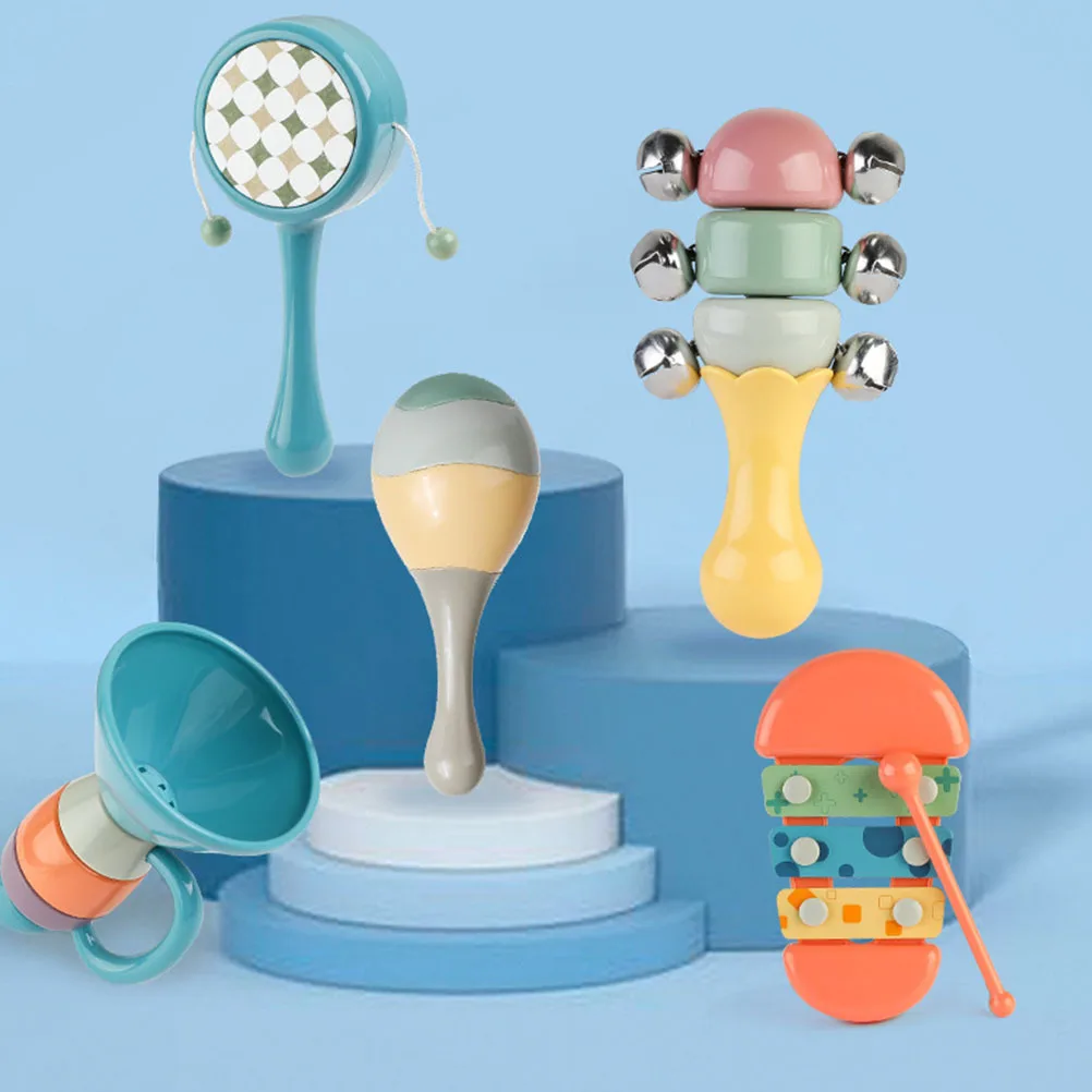 ชุดกระดิ่งมือจับหลากสี ของเล่นกัดสำหรับเด็กทารก ปลอดภัย ของเล่นเสริมพัฒนาการดนตรี ของขวัญสำหรับเด็กอ่อนในโอกาสวันเกิดหรืองานเลี้ยงฉลองทารก