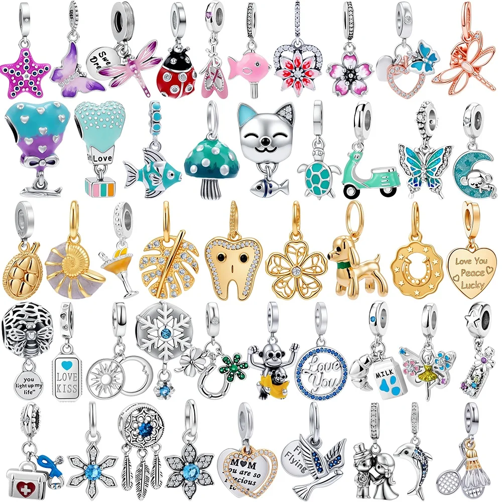 2026 New 925 Sterling Silver Snowflake Turtle Pendants DIY Charms Original Bracelet Beads Women Fashion Surprise Jewelry Gift