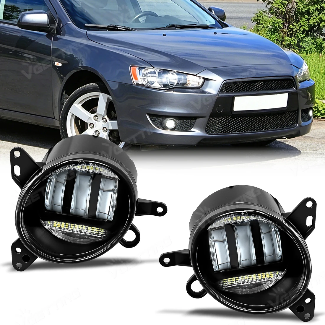 

1 Pair LED Fog Lamp DRL For Mitsubishi Lancer 2008 2009 2010 2011 2012 2013 Front Fog Light Daytime Running Light White 12V