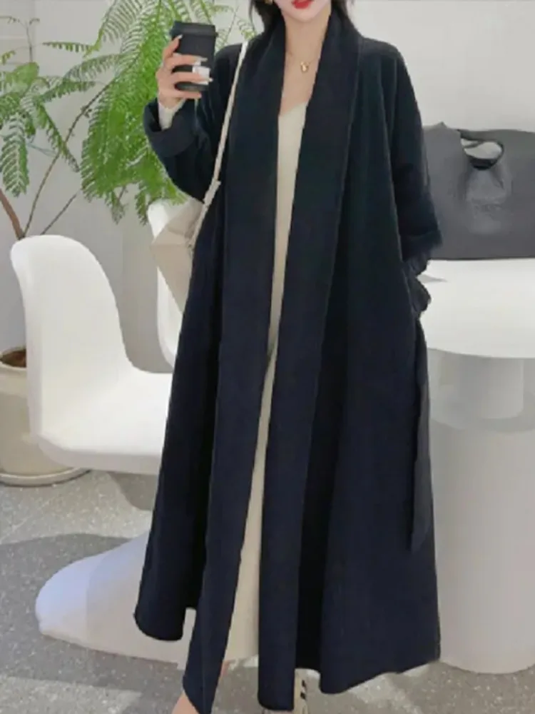 [oein] 2024 2024 New Double sided Velvet Cloak Coat for Women, Wide Pine Woolen Coat, High end, Small, Autumn and Winter