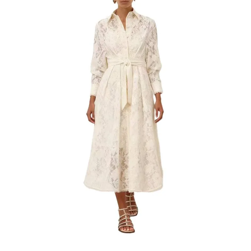 ربيع جديد ارتفاع الخصر طويل Sve الدانتيل النسيج المرقعة ثوب الشارع Sle محايد عالية الجودة Crtsmanip طويل الدكتور