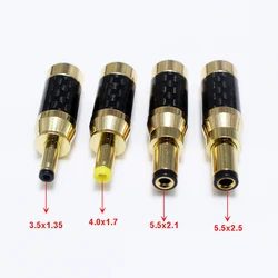 1PCS Carbon Fiber Copper Plated Gold 5.5*2.5mm 5.5*2.1mm 4.0*1.7mm 3.5*1.3mm DC Power Plug Jack for Linear Power Output Line DIY