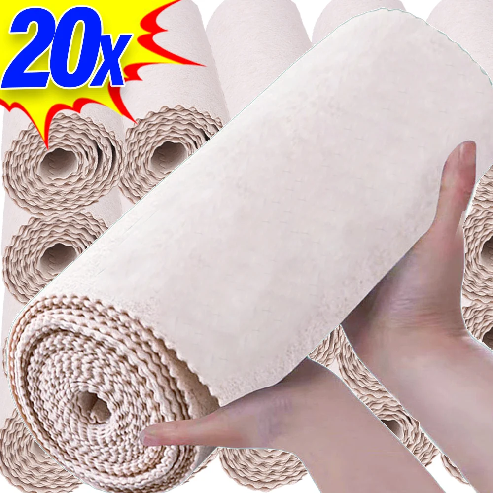 20/1PCS Magic Cleaning Cloths Natural Luffa Plant Fiber Non-stick Oil Rags Dishcloth Glass Wiping Cloth Home Kitchen Clean Tools