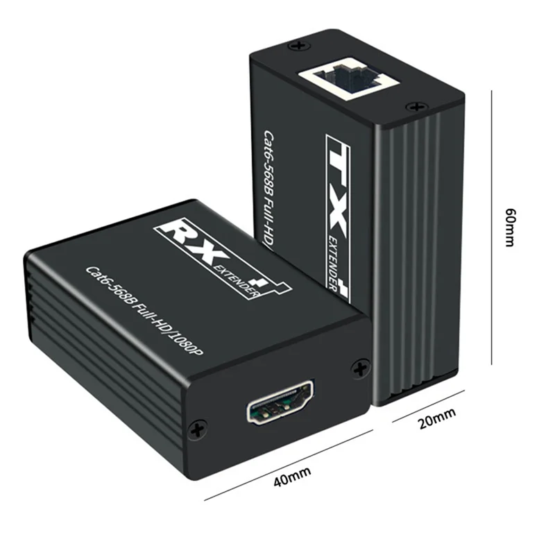 AT82-USB Cat6 Cat7 RJ45 이더넷을 통한 연장기 30M - 호환 1080P PC-TV 비디오 오디오 변환기 송수신기