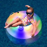 Swimming Ring Inflatable Pool Swim Raft Light Up Swimming Ring Kids Water Toys For Girls Boys Beach Party Summer Supplies