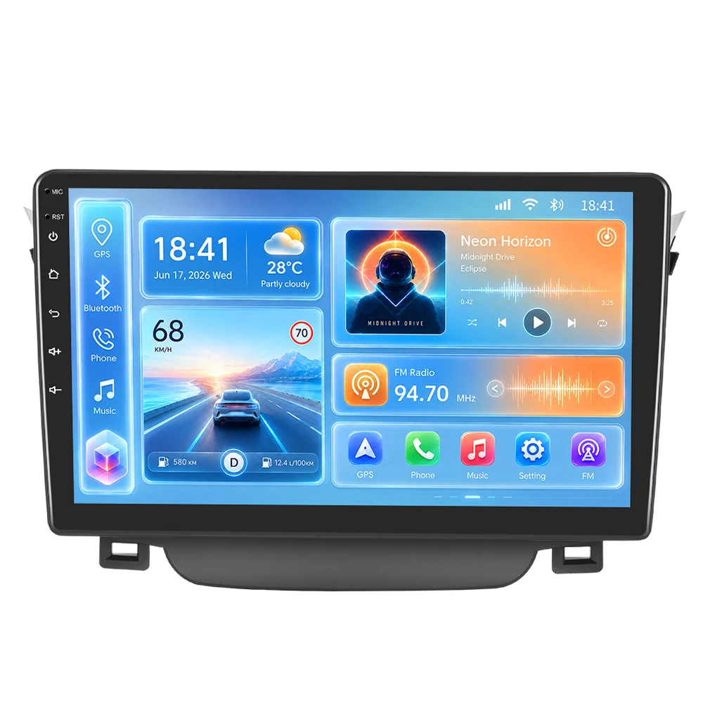 Podofo – samochodowy odtwarzacz multimedialny z systemem Android i sterowaniem głosowym AI, model 2DIN, przeznaczony do samochodów Hyundai I30 (roczniki 2011–2015). Bezprzewodowe funkcje Carplay i — 2