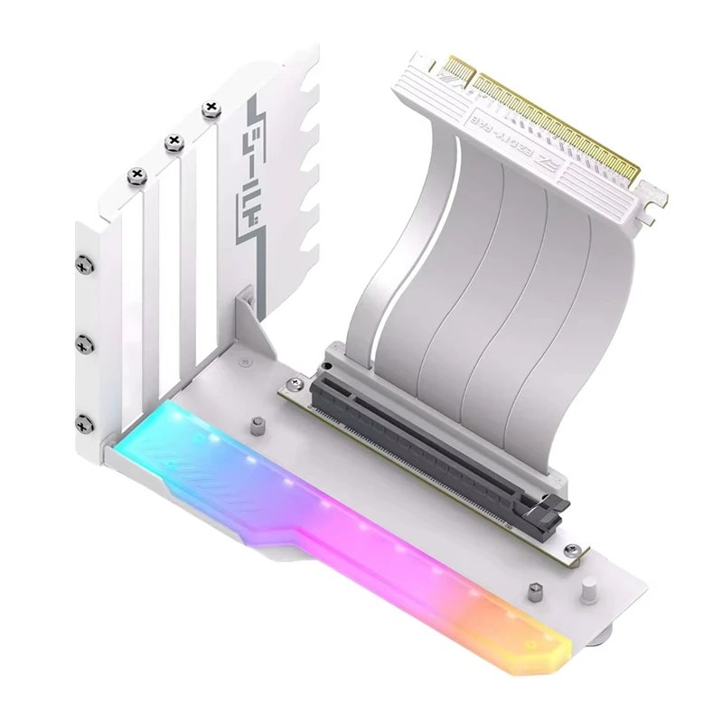 

Vertical GPU Mounting Bracket With PCI-E 4.0 X16 Riser Cable Video Card Support Kit 90 Degree Right Angle